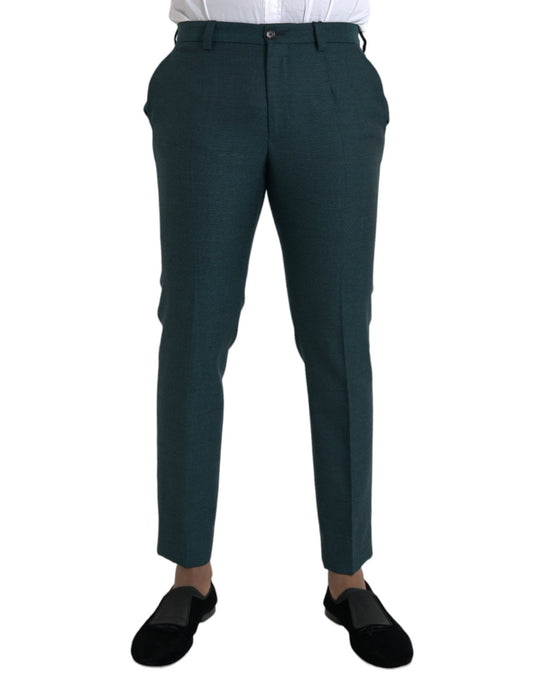 Dolce &amp; gabbana pantalon habillé slim en laine verte