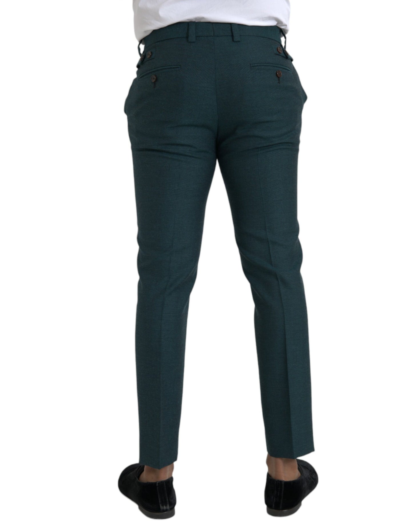 Dolce &amp; gabbana pantalon habillé slim en laine verte