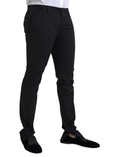 Dolce &amp; gabbana pantalon de costume skinny stretch en coton noir