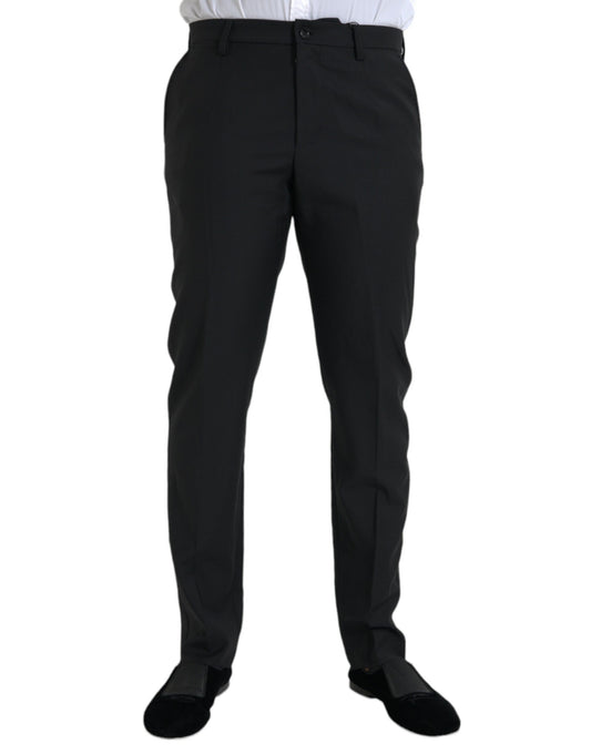 Dolce &amp; Gabbana pantalon habillé skinny en laine noire pour hommes