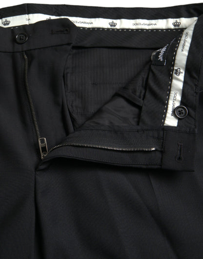 Dolce &amp; Gabbana pantalon habillé skinny en laine noire pour hommes