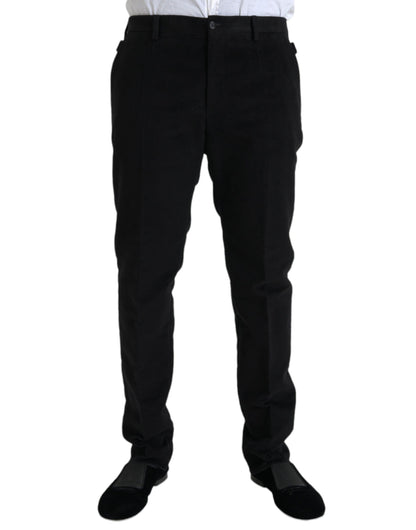 Dolce &amp; gabbana pantalon skinny en velours de coton noir