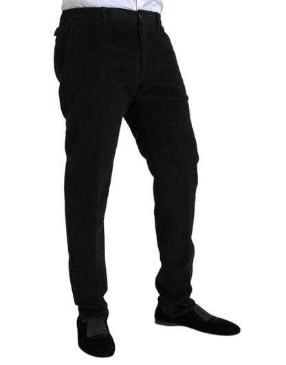 Dolce &amp; gabbana pantalon skinny en velours de coton noir