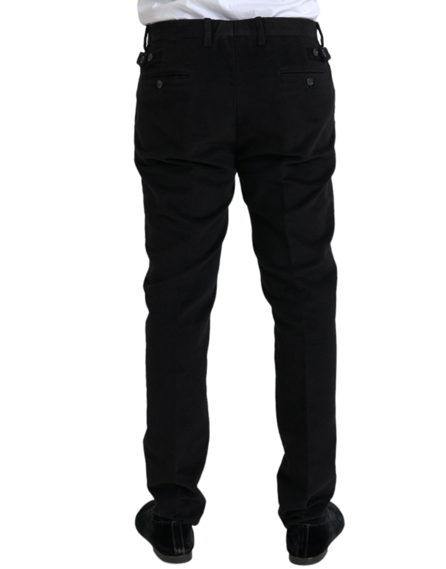 Dolce &amp; gabbana pantalon skinny en velours de coton noir