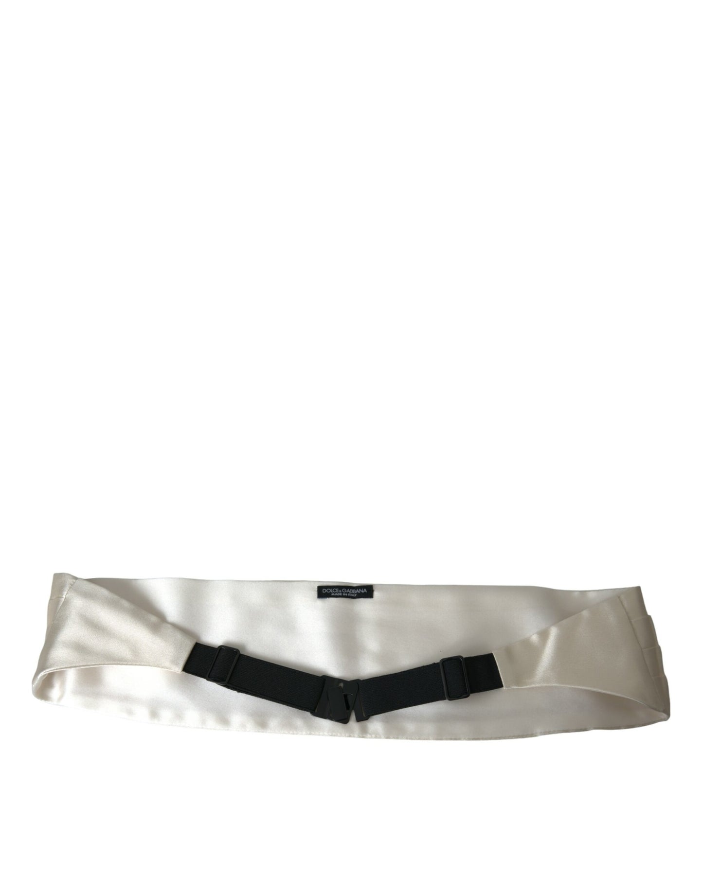 Dolce &amp; Gabbana Ceinture large en soie pour hommes blancs