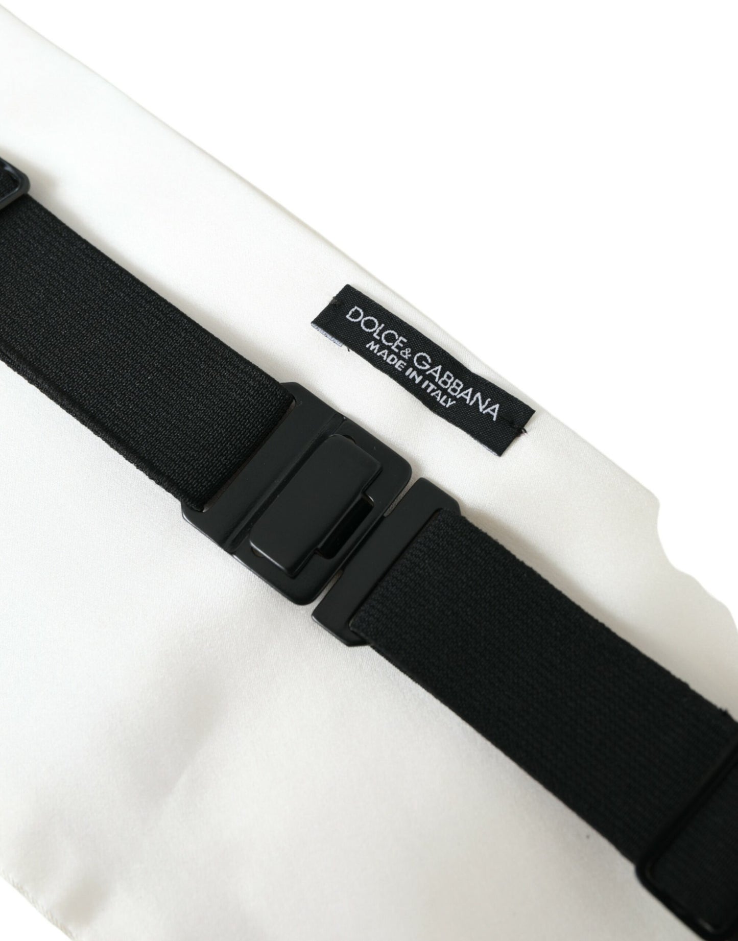 Dolce &amp; Gabbana Ceinture large en soie pour hommes blancs