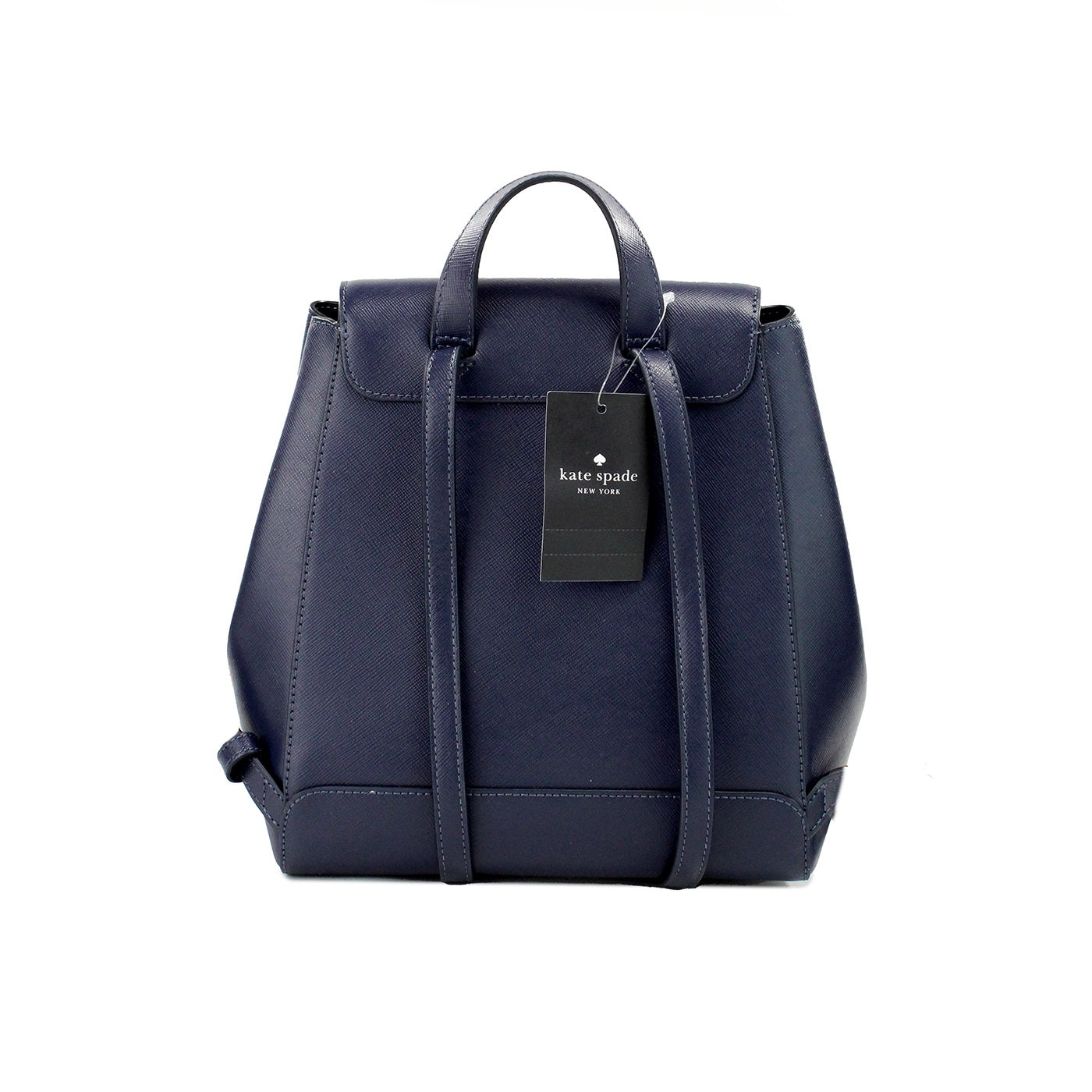 Kate spade madison sac à dos en cuir saffiano bleu marine à rabat moyen