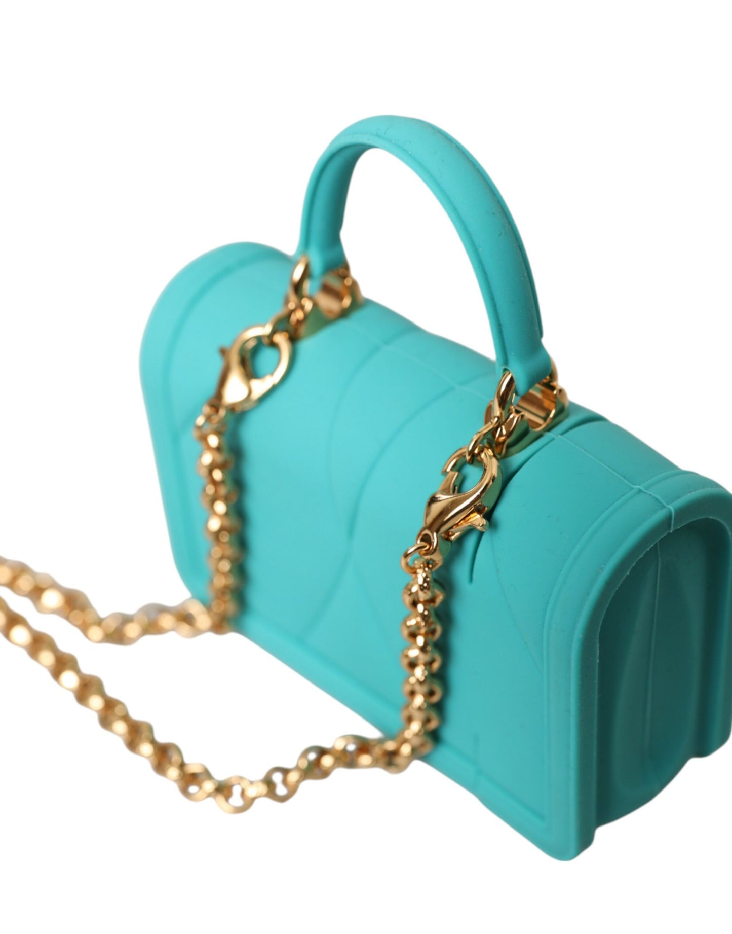 Dolce &amp; Gabbana Sac de couverture de coeur de dévotion en silicone turquoise étui airpods