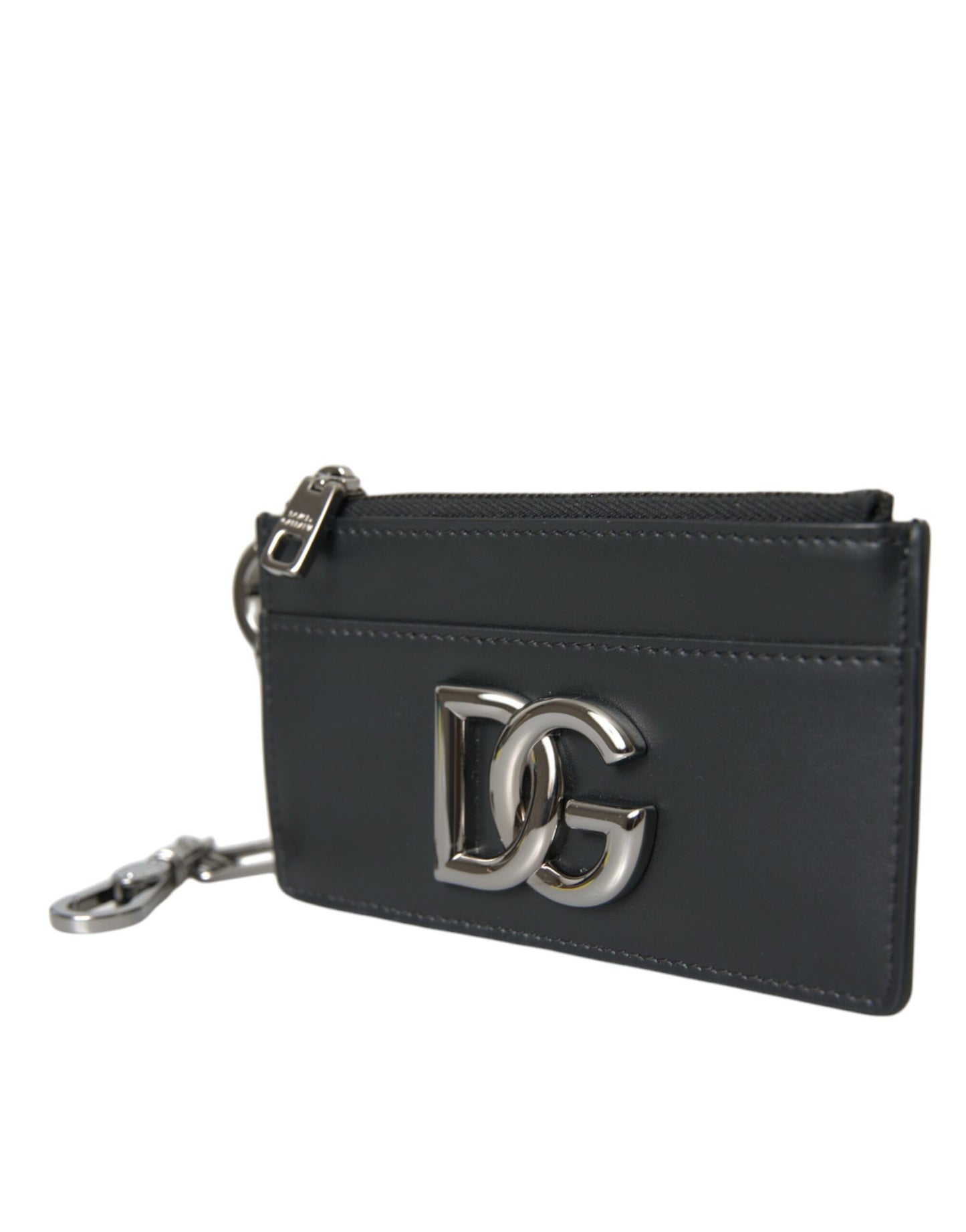 Dolce &amp; Gabbana portefeuille porte-cartes en cuir de veau noir avec logo dg hommes