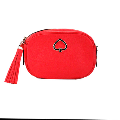 Kate spade kourtney petit feu rouge sac photo en cuir galet sac à main bandoulière