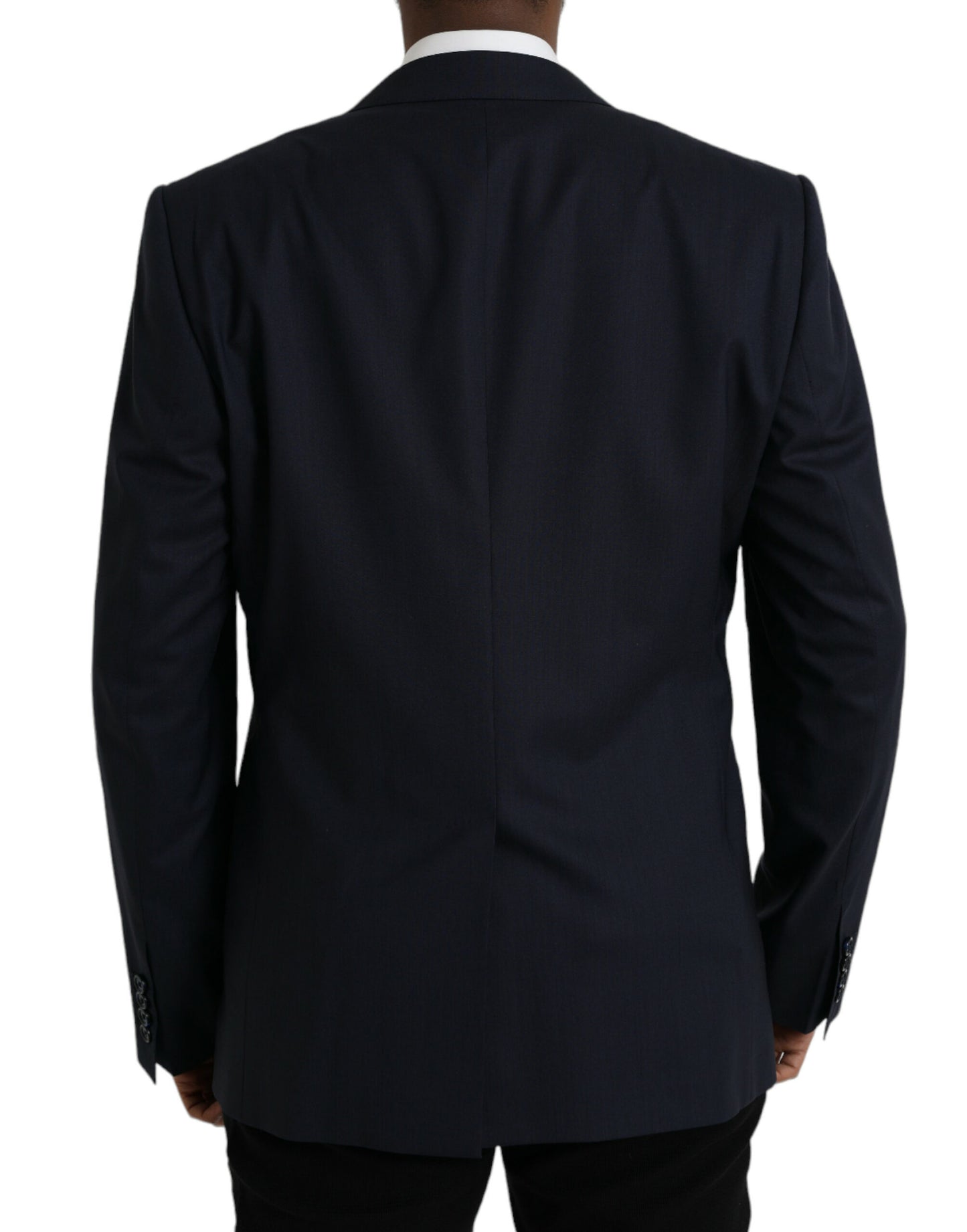 Dolce &amp; gabbana blazer manteau simple boutonnage en laine bleu foncé