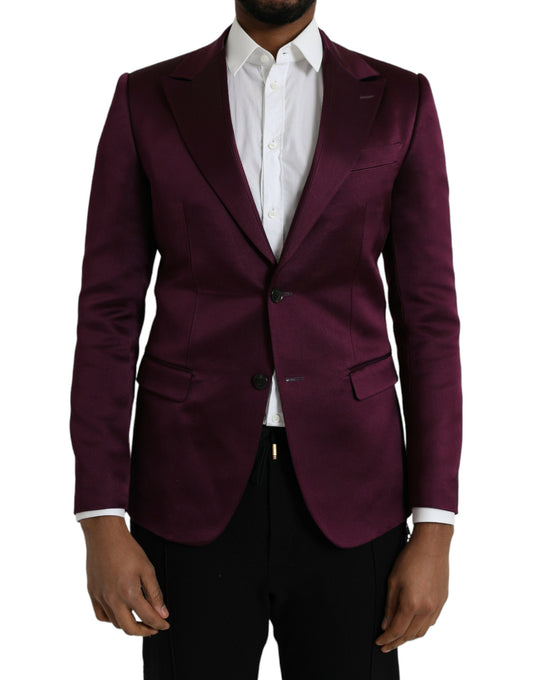 Dolce &amp; Gabbana blazer à simple boutonnage en soie marron