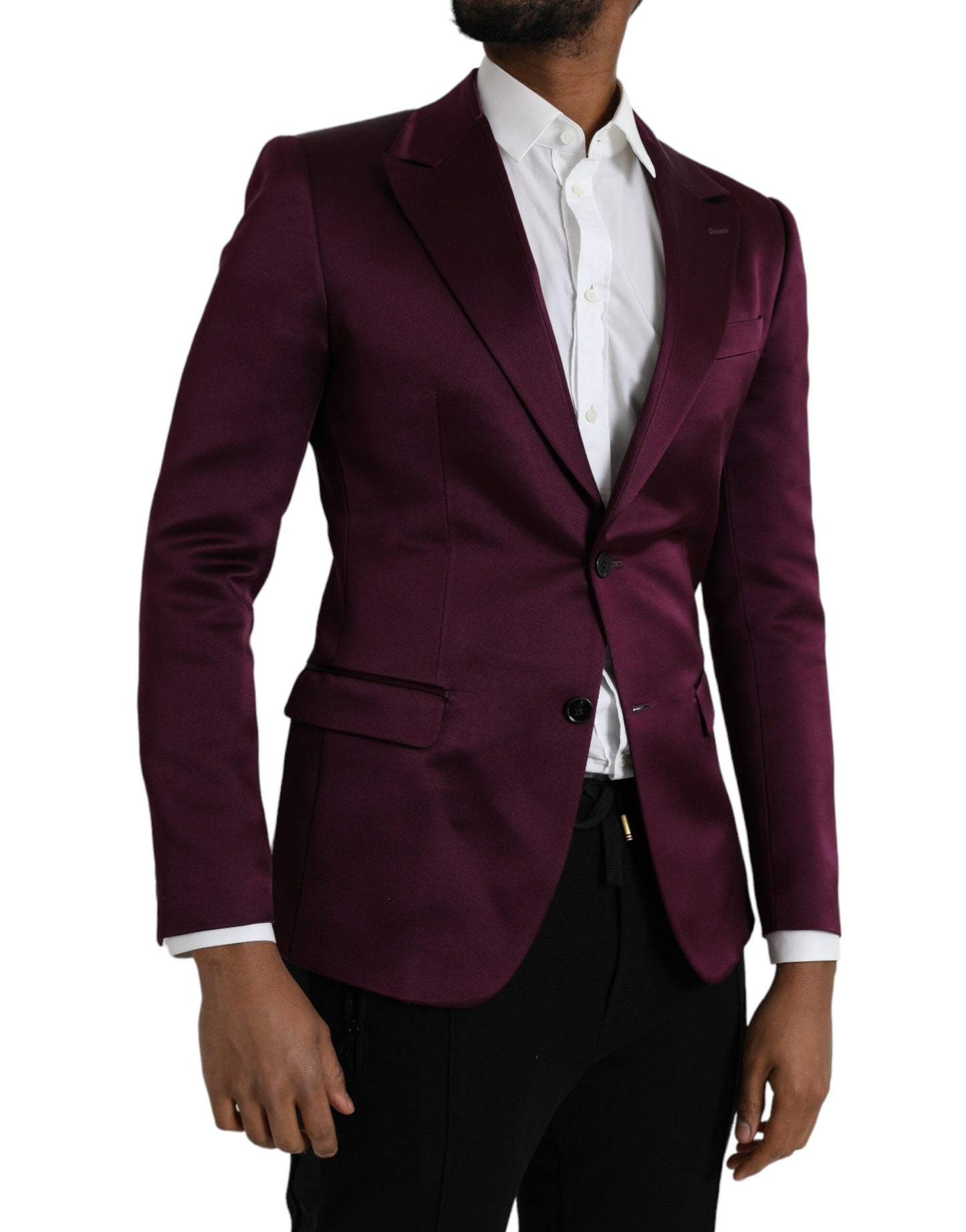 Dolce &amp; Gabbana blazer à simple boutonnage en soie marron