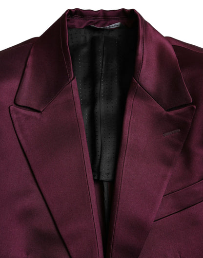 Dolce &amp; Gabbana blazer à simple boutonnage en soie marron