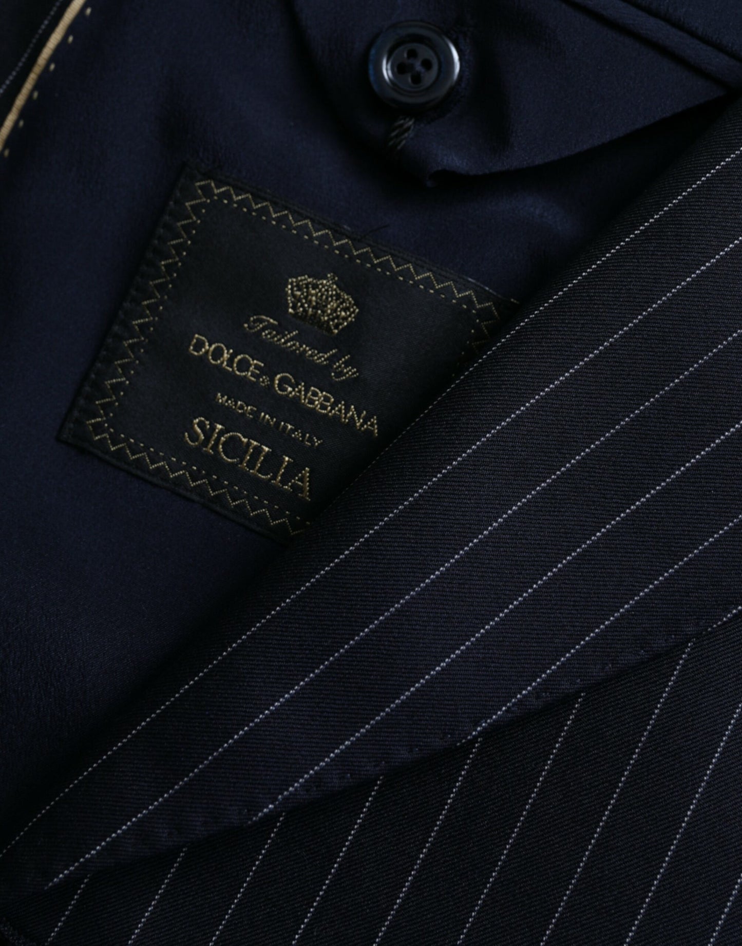 Dolce &amp; Gabbana Blazer à rayures noires SICILIA à double boutonnage