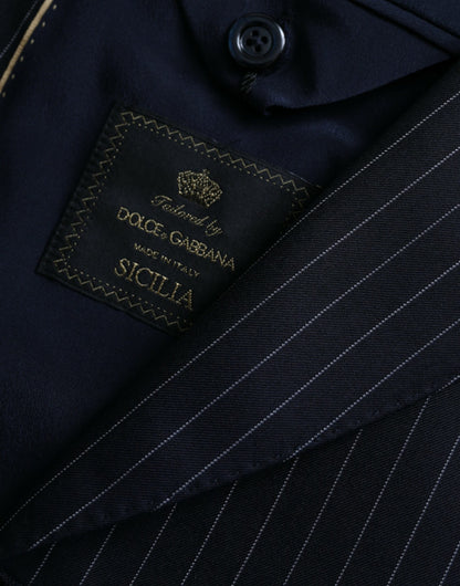 Dolce &amp; Gabbana Blazer à rayures noires SICILIA à double boutonnage