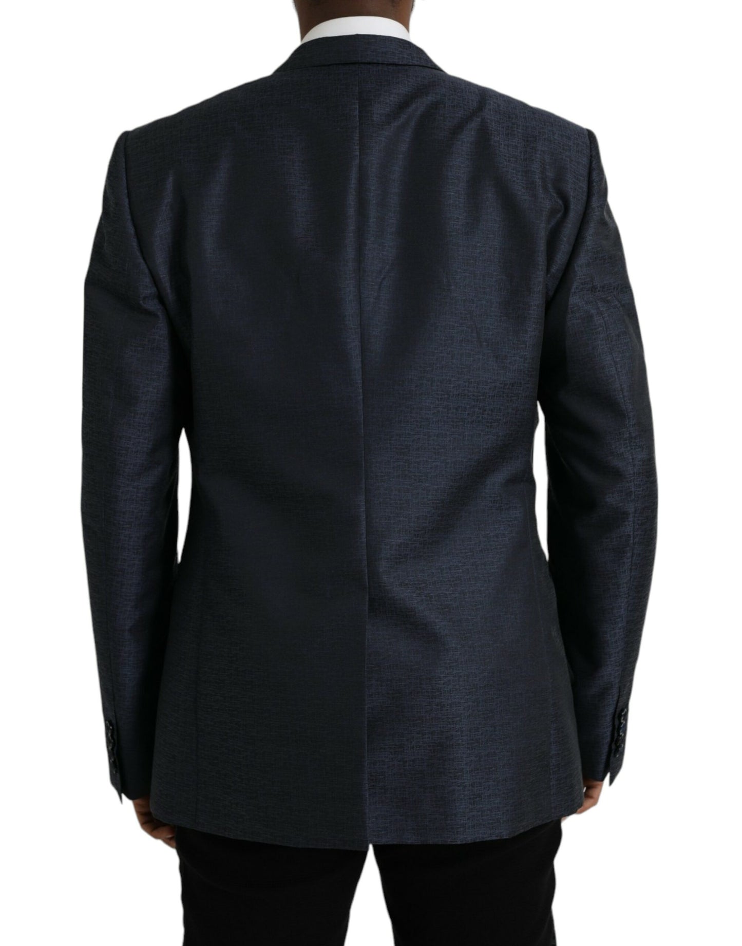 Dolce &amp; Gabbana Blazer à simple boutonnage en laine bleue GOLD