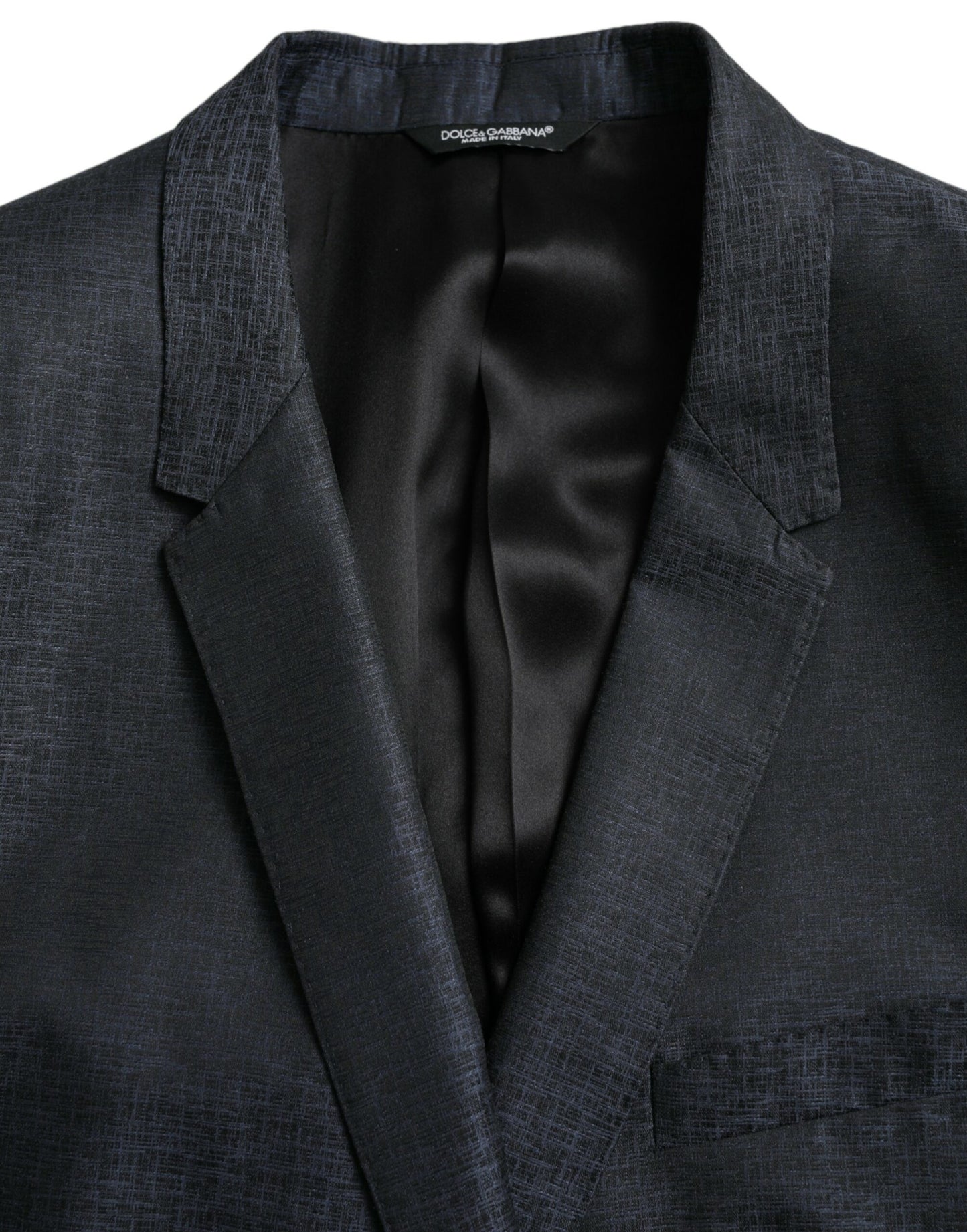 Dolce &amp; Gabbana Blazer à simple boutonnage en laine bleue GOLD