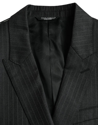 Dolce &amp; Gabbana Blazer à rayures noires MARTINI à simple boutonnage