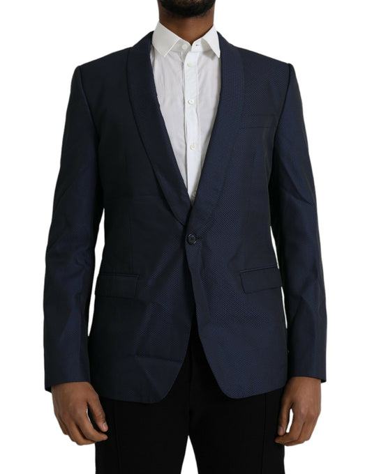 Dolce &amp; Gabbana Blazer bleu MARTINI à simple boutonnage et châle