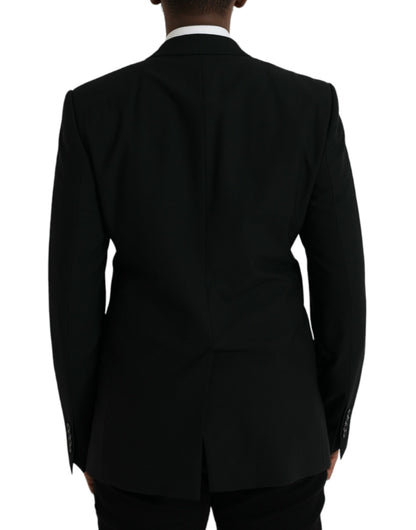 Dolce &amp; Gabbana Blazer noir Crown Bee MARTINI à simple boutonnage