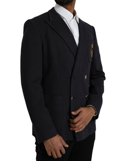 Dolce &amp; Gabbana Blazer croisé bleu foncé Crown Bee