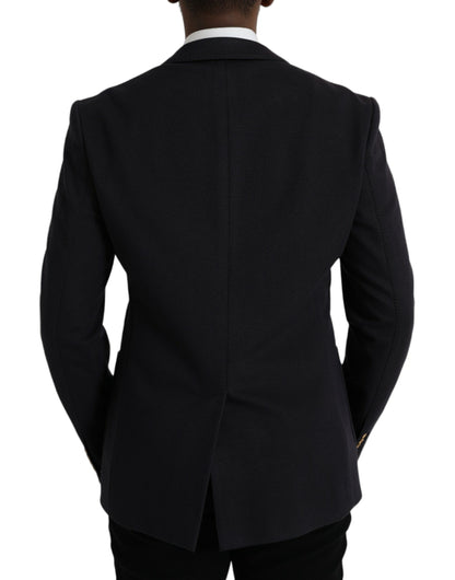 Dolce &amp; Gabbana Blazer croisé bleu foncé Crown Bee