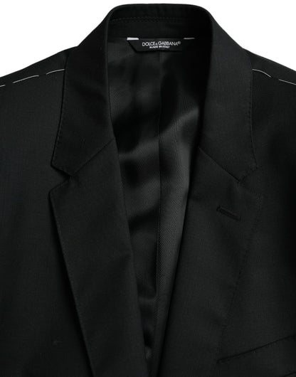 Dolce &amp; Gabbana Blazer à simple boutonnage en laine noire MARTINI