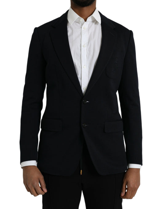 Dolce &amp; Gabbana Blazer à simple boutonnage en laine noire