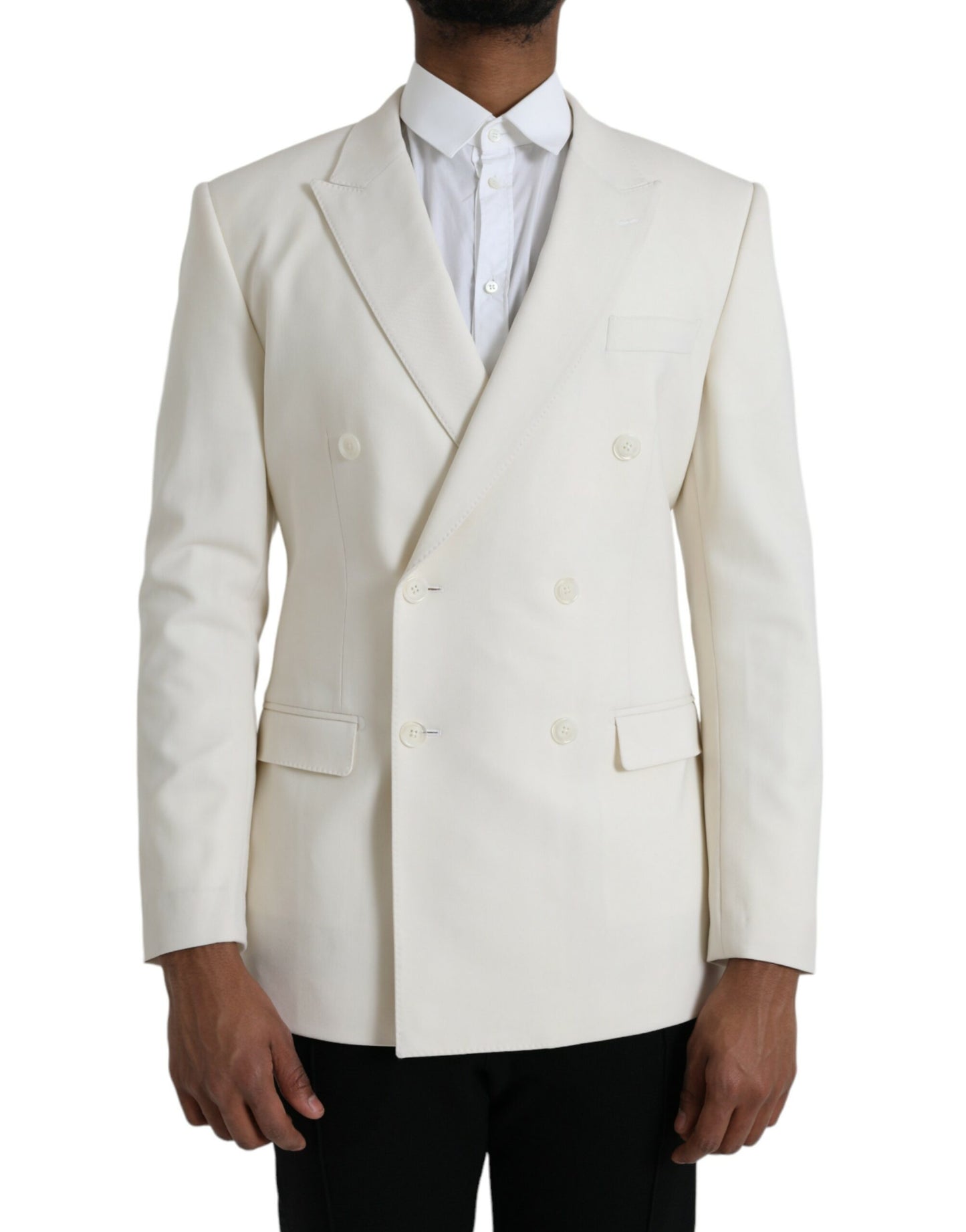 Dolce &amp; Gabbana Blazer croisé en laine blanche MARTINI