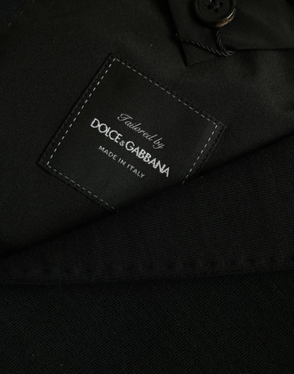 Dolce & Gabbana Black Wool 2 Piece Single Breasted Suit