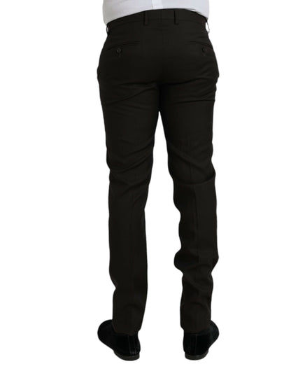 Dolce &amp; Gabbana Pantalon formel coupe slim en laine marron foncé