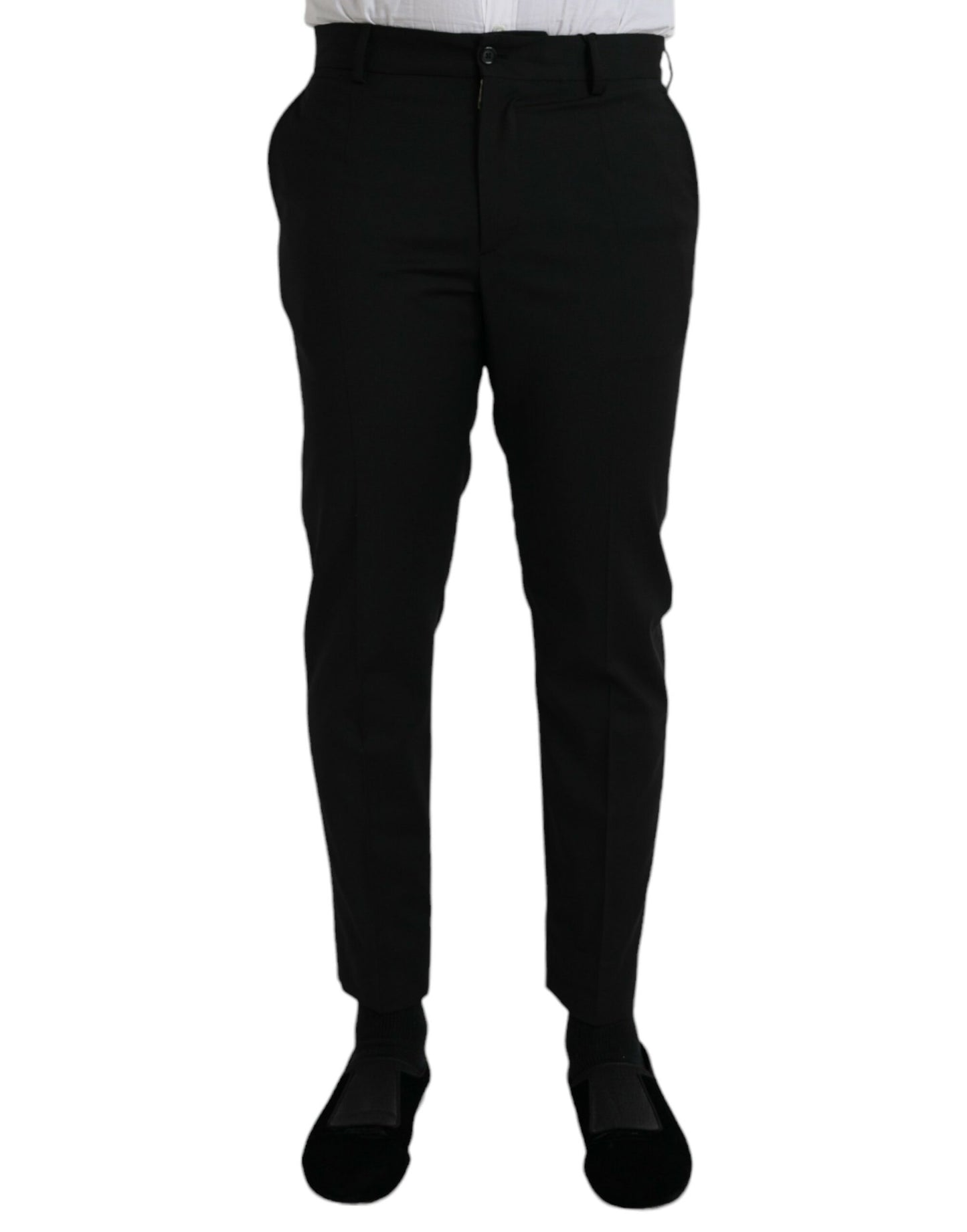 Dolce &amp; Gabbana Pantalon formel en laine noire coupe slim