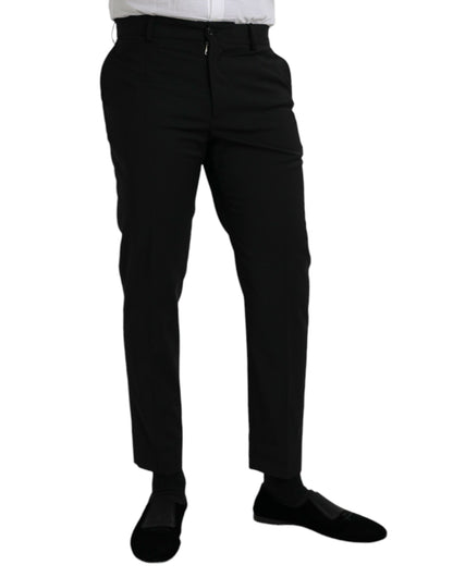 Dolce &amp; Gabbana Pantalon formel en laine noire coupe slim