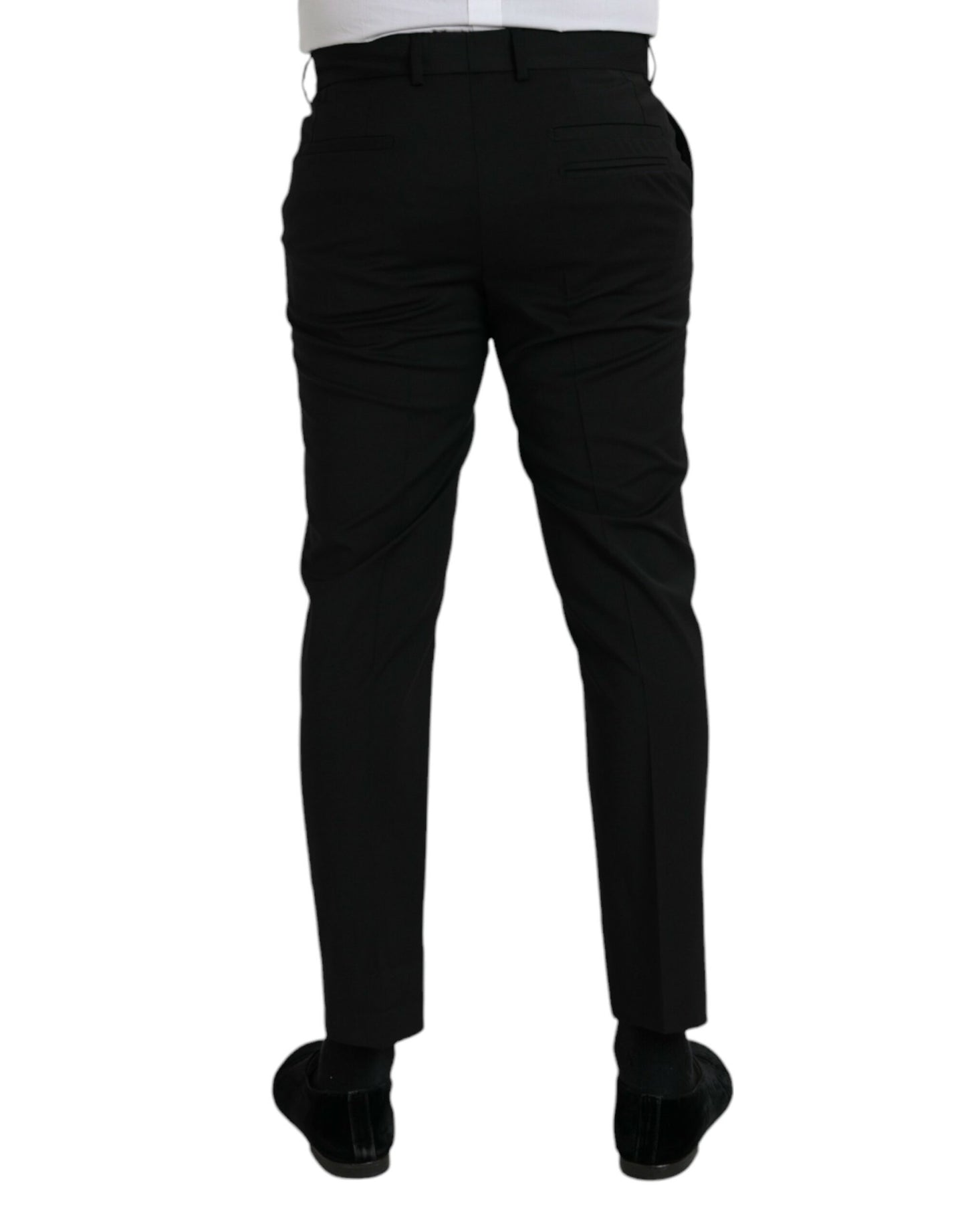 Dolce &amp; Gabbana Pantalon formel en laine noire coupe slim