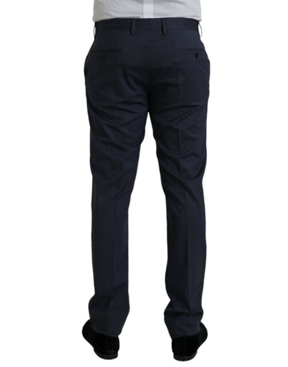 Dolce &amp; Gabbana Pantalon formel en laine bleue coupe slim