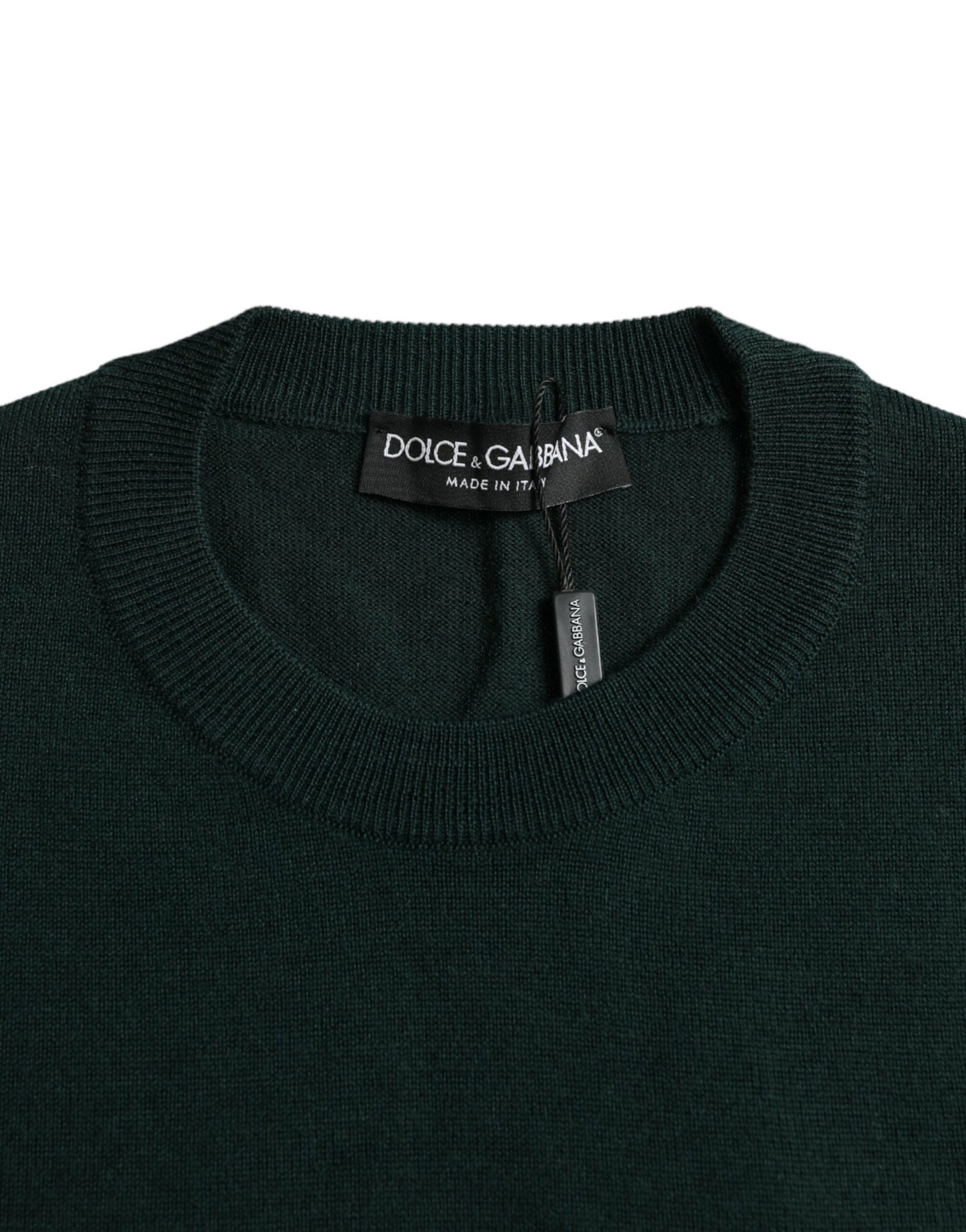 Dolce &amp; Gabbana Pull à col rond avec couronne vert foncé