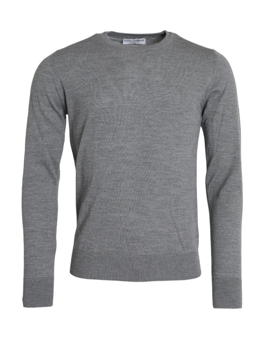 Dolce &amp; Gabbana Pull à col rond en laine gris cendré