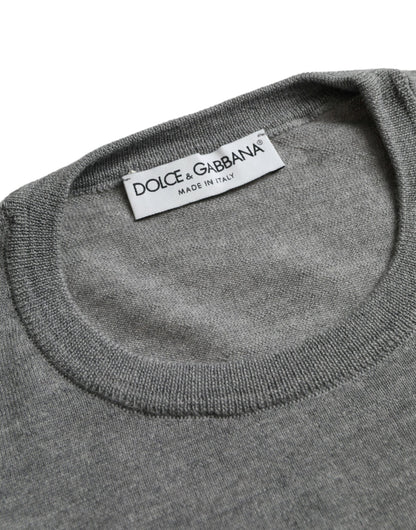 Dolce &amp; Gabbana Pull à col rond en laine gris cendré