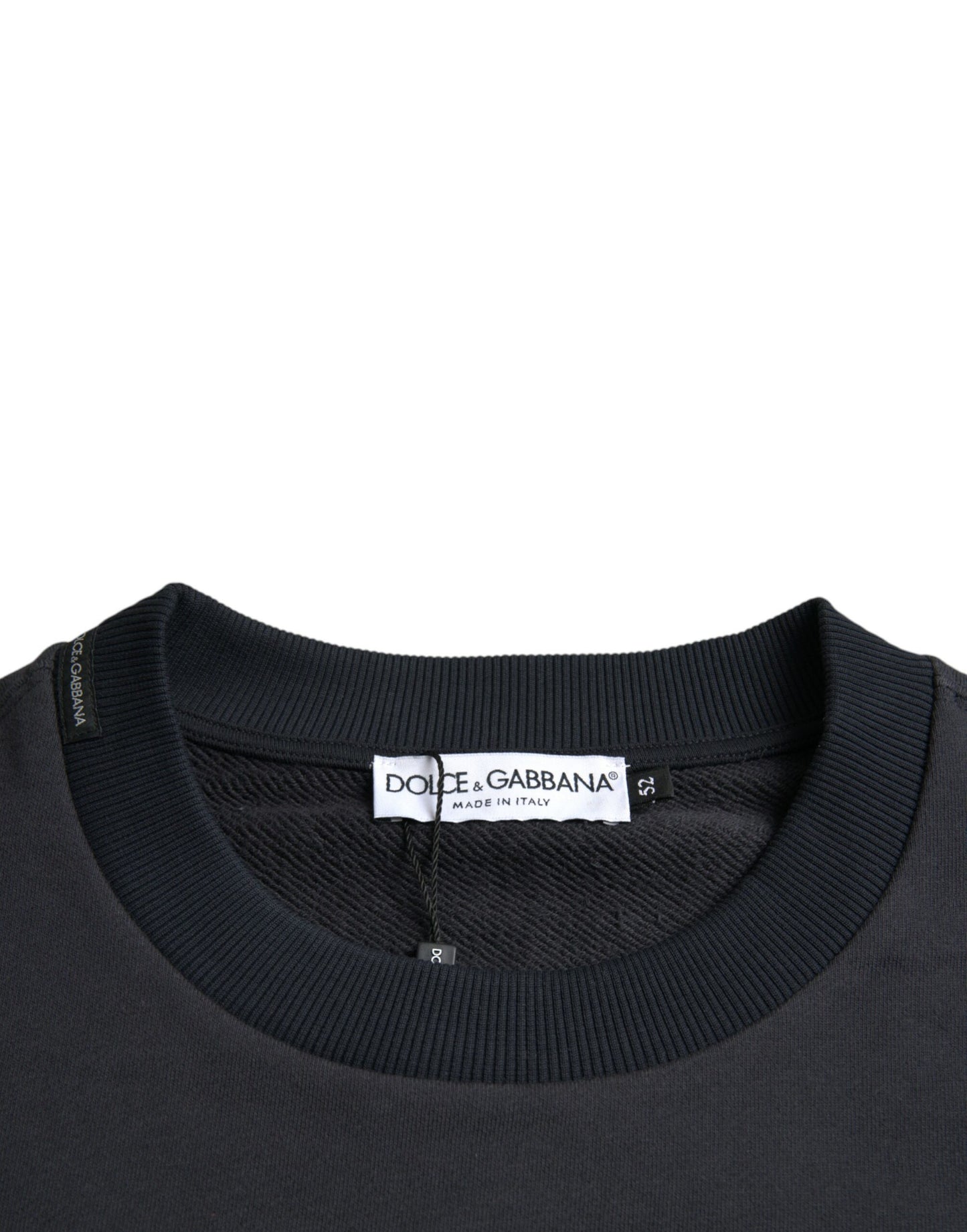 Dolce &amp; gabbana pull sweat-shirt à plaque logo en coton bleu foncé