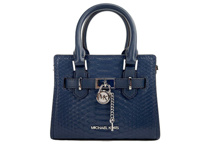 Michael Kors Hamilton XS Sac à bandoulière en forme de serpent bleu marine