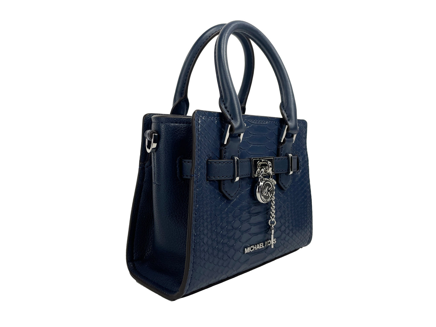 Michael Kors Hamilton XS Sac à bandoulière en forme de serpent bleu marine