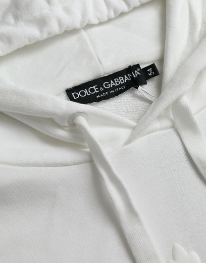 Dolce &amp; Gabbana Pull-over à capuche en coton blanc