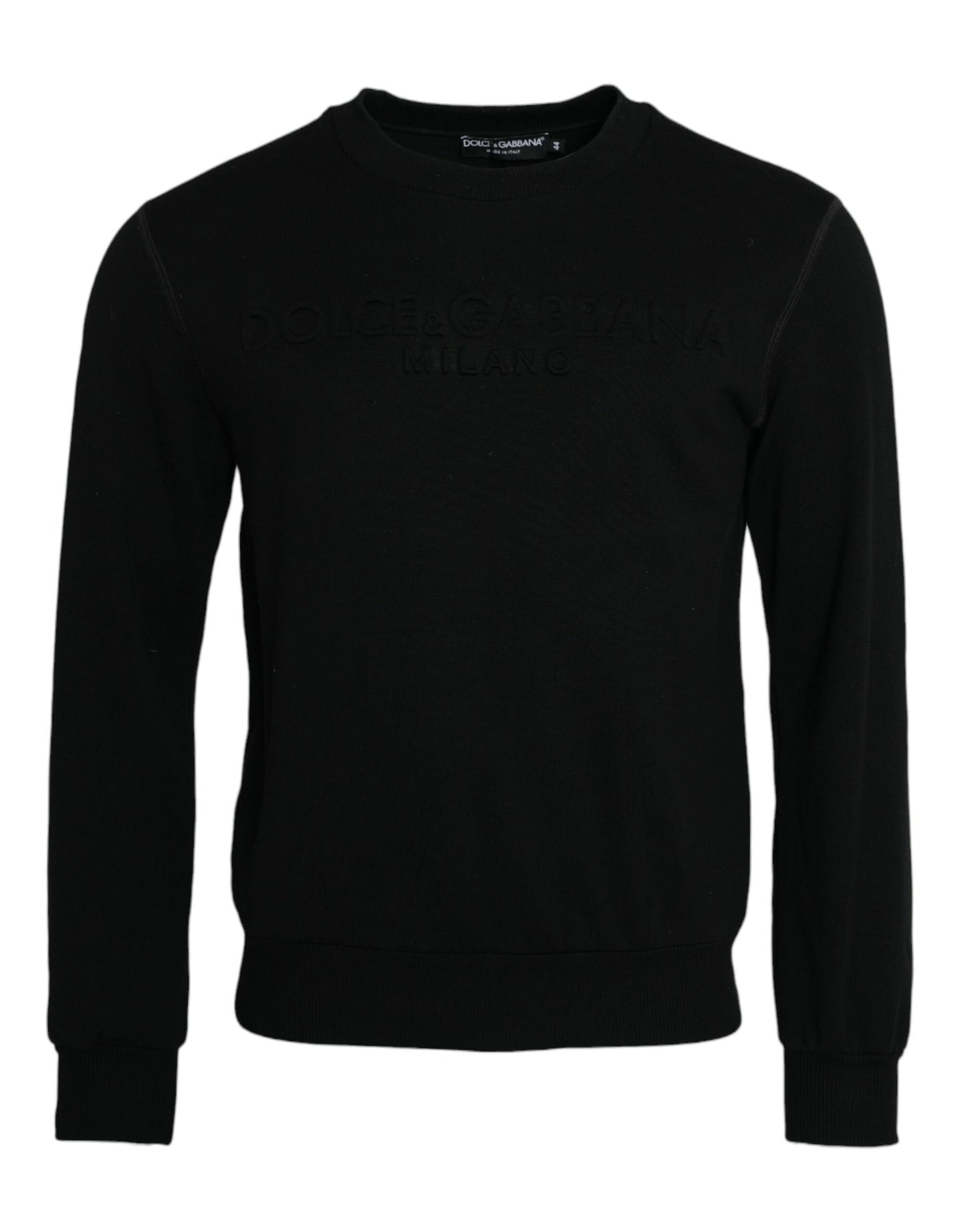 Dolce &amp; Gabbana Pull sweat-shirt à manches longues en coton noir