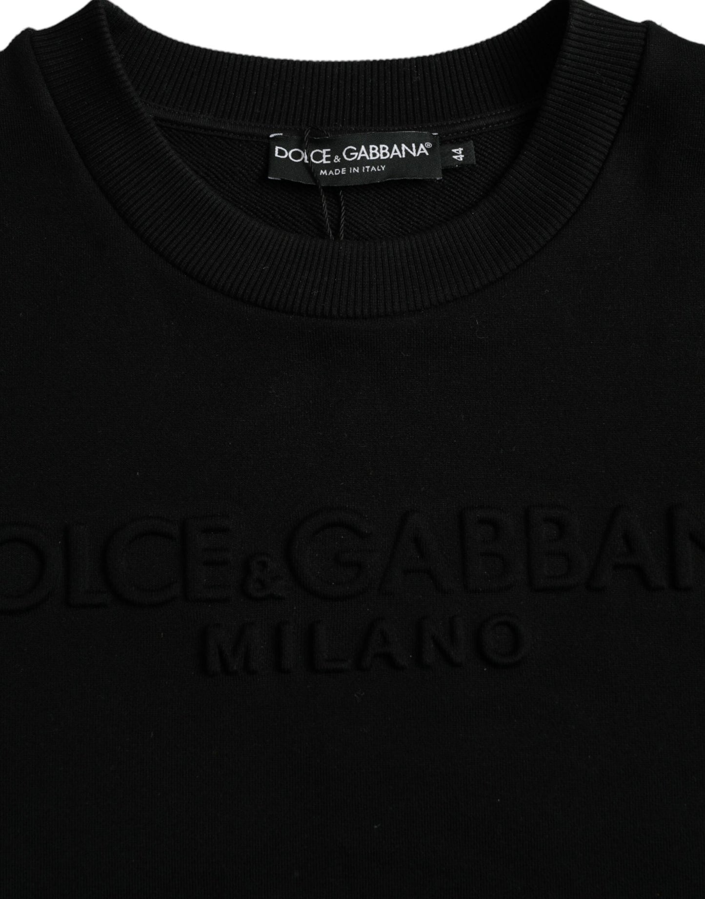 Dolce &amp; Gabbana Pull sweat-shirt à manches longues en coton noir