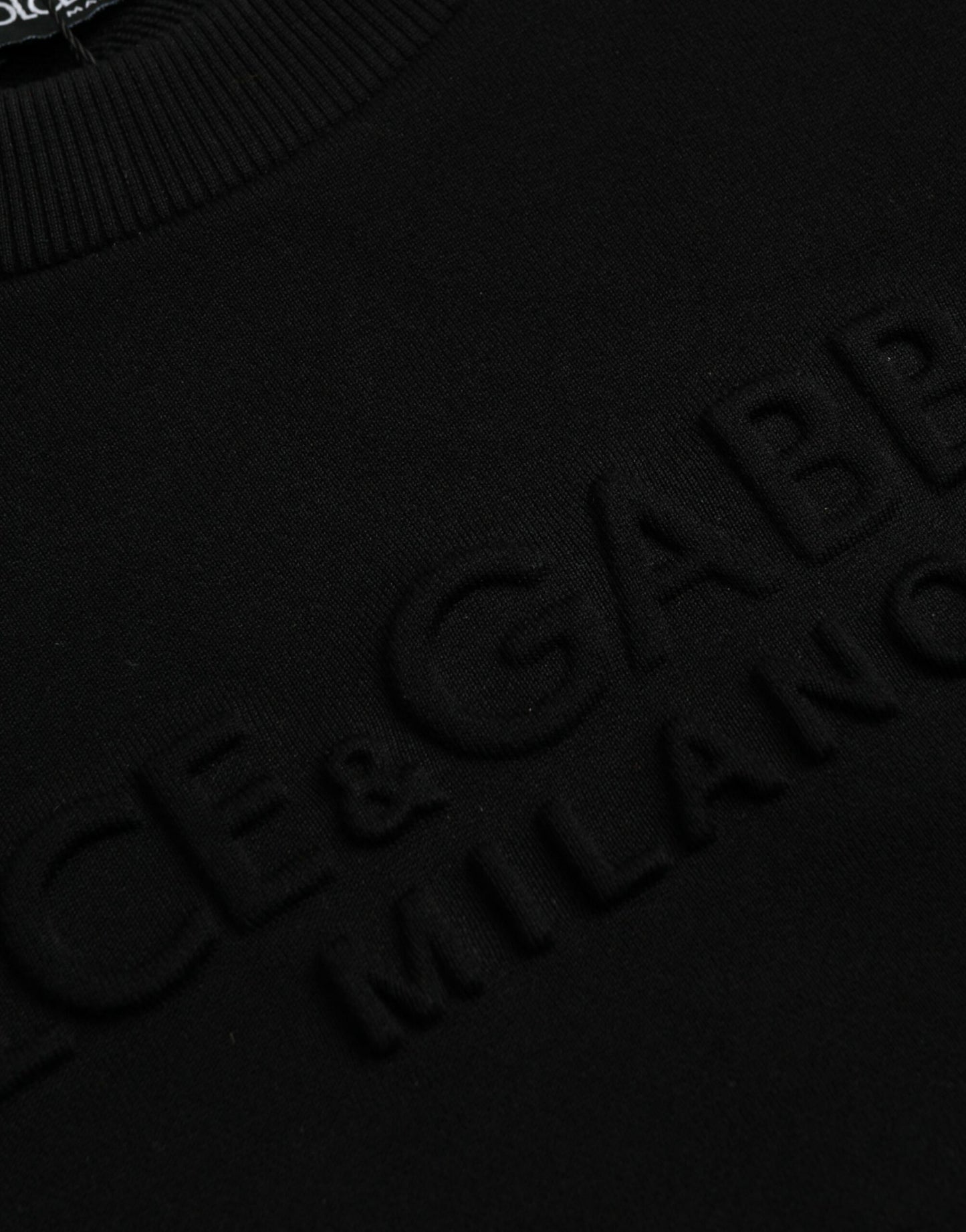 Dolce &amp; Gabbana Pull sweat-shirt à manches longues en coton noir