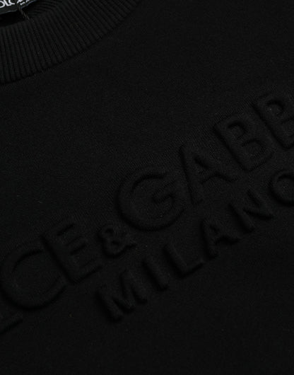 Dolce &amp; Gabbana Pull sweat-shirt à manches longues en coton noir