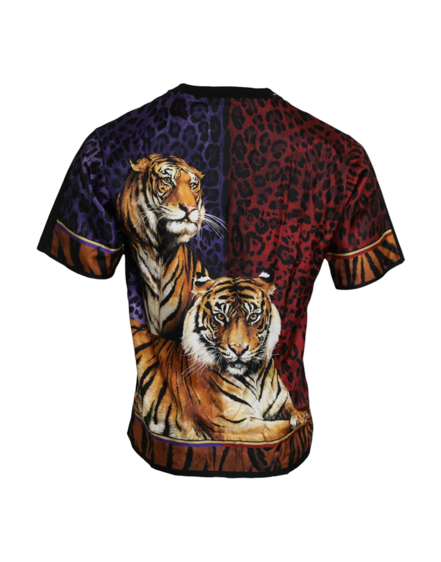 Dolce &amp; Gabbana T-shirt manches courtes en coton imprimé tigre multicolore