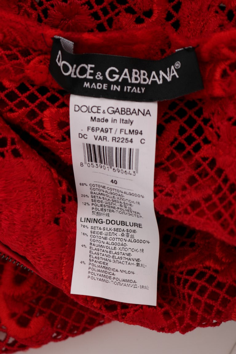 Robe fourreau rouge Dolce &amp; gabbana avec ceinture à nœud en soie