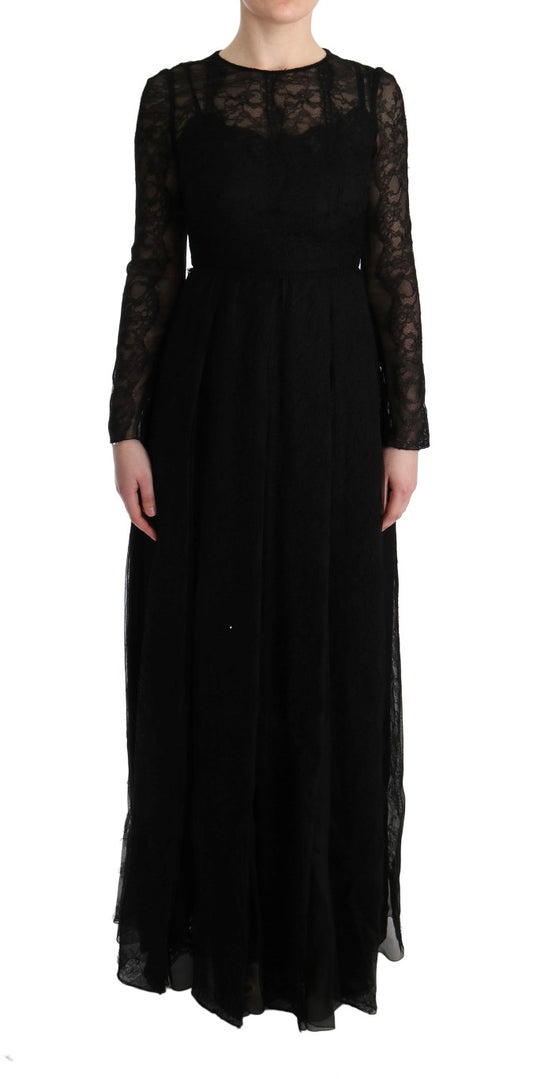 Dolce &amp; Gabbana robe fourreau noire à manches longues